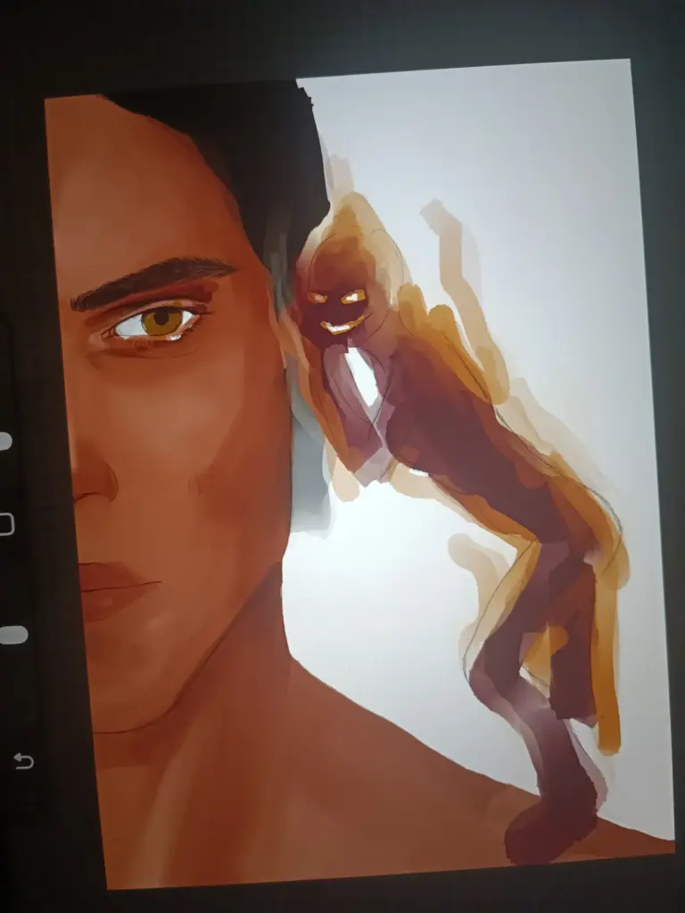 Abfotografie eines WiPs der neuen Zeichnung.